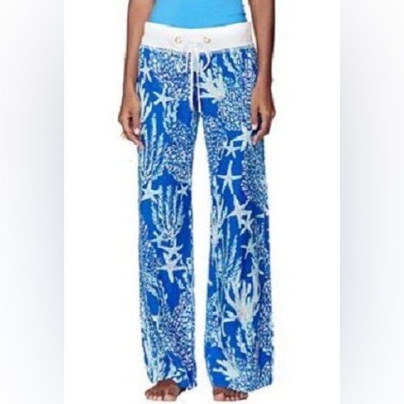 Lilly Pulitzer Pants - Lilly Pulitzer The Beach Linen Pants Brewster Blue